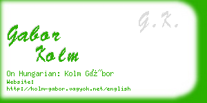 gabor kolm business card